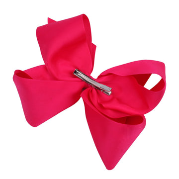 Huge Boutique Hair Bows Alligator Clips 6 Pcs 8 Inch For Infant Baby Girl Teens Girls Women (Shocking Pink)