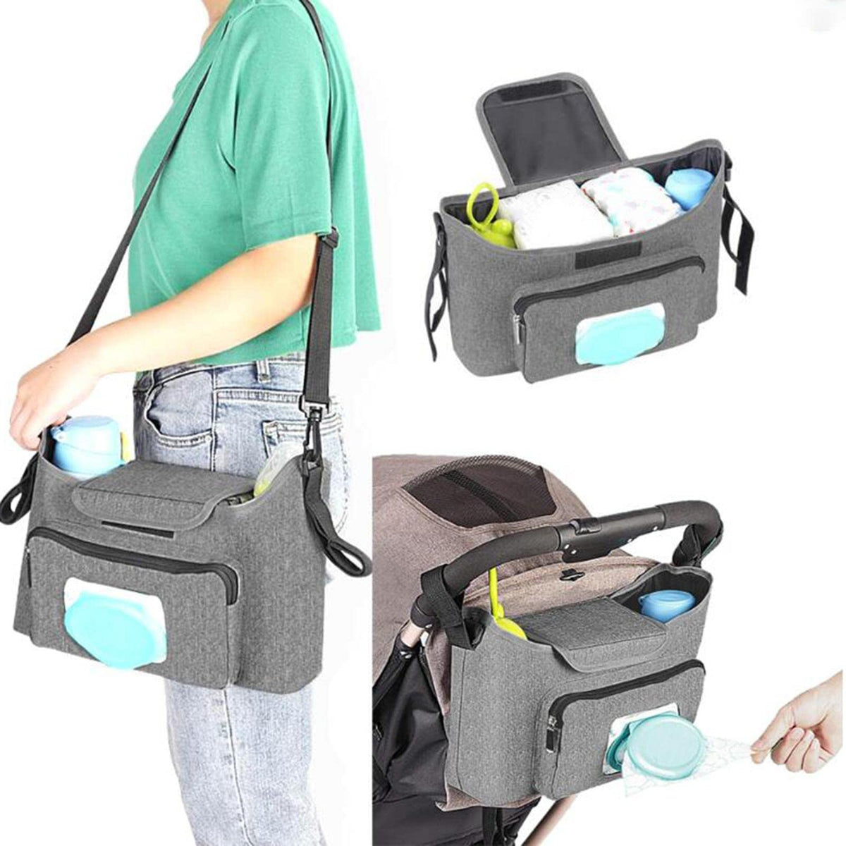 ATORSE Baby Stroller Organizer Detachable Bag for Diaper Phone, Toys Snacks Gray|Baby | Strollers & Accessories | Stroller Acces