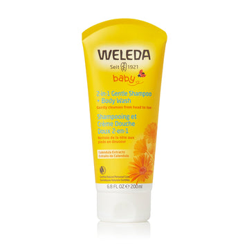 Weleda Baby Calendula 2-In-1 Gentle Shampoo And Body Wash, 6.8 Fluid Ounce, Plant Rich Cleanser With Calendula And Sweet Almond