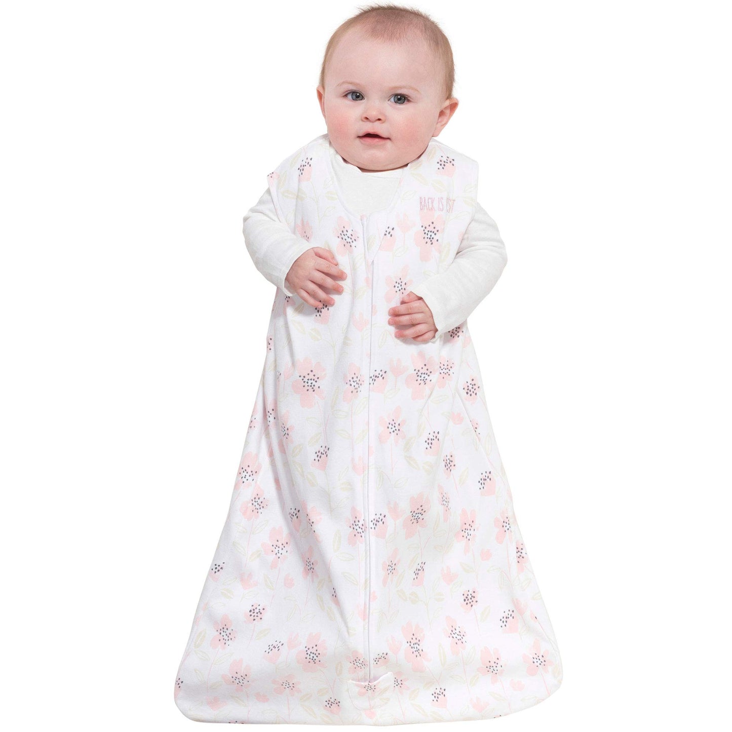 HALO SleepSack, 100% Cotton Wearable Blanket, Swaddle Transition Sleeping Bag, TOG 0.5, Wildflower Blush, Small, 0-6 Months