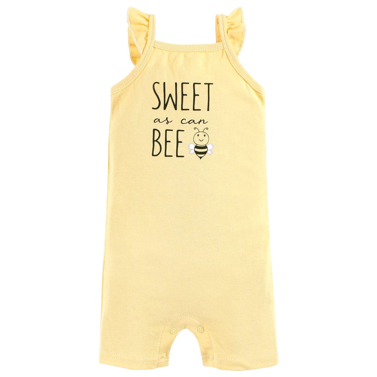 Hudson Baby Unisex Baby Cotton Rompers, Bee Kind, 18-24 Months