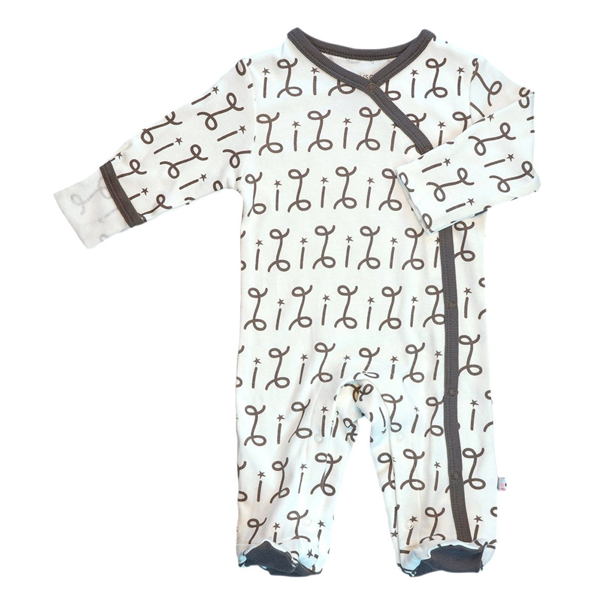 Babysoy Organic Newborn Baby Alphabet Footie Onepiece With Feet (12-18 Months, I)