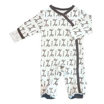 Babysoy Organic Newborn Baby Alphabet Footie Onepiece With Feet (12-18 Months, I)