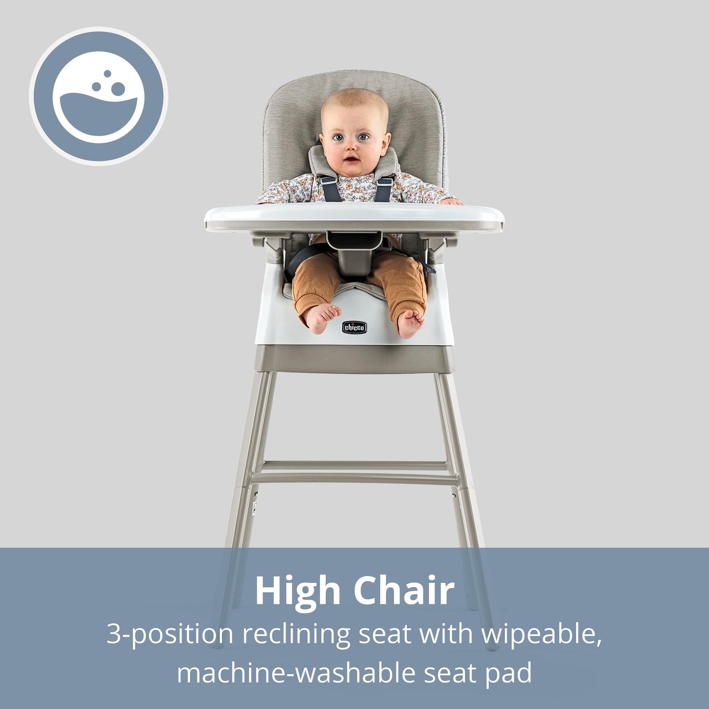 Chicco Stack Hi-Lo 6-In-1 Multi-Use Convertible High Chair, Reclining High Chair For Babies And Toddlers Easy-Clean Baby Booster