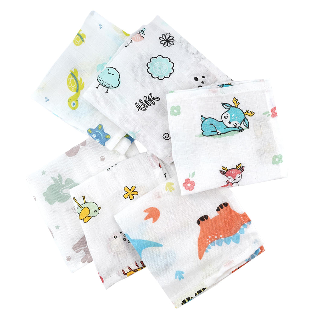 Baby Cub Napkins 100% Cotton Muslin Cloth For Babies | Soft & Absorbent Reusable Wash Cloths | Cute Super Soft Towels For Newbor