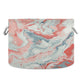 Canvas Storage Organizer Bin, Marble Pink Storage Basket Laundry Hamper with Handle for Clothes Playroom Decor, Large, 20 in Dia