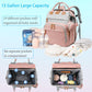 Jeryswet Baby Diaper Bags With Changing Station, Waterproof Large Capacity Diaper Bag Backpack For Moms Dads With Usb Charging P