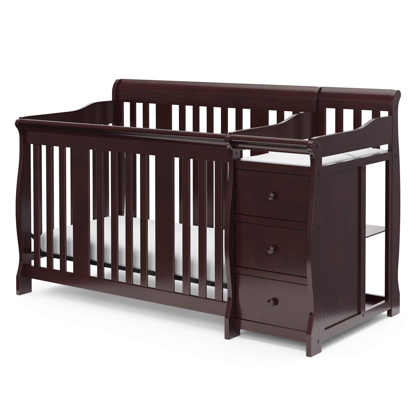 Storkcraft Portofino All-in-One Convertible Crib & Changer (Pebble Gray) - GREENGUARD Gold Certified, Fits Standard Crib Mattres