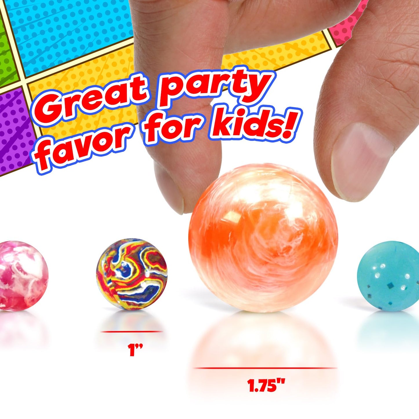 2CHILL Hi Bounce Super Bouncy Balls (2 Pack, 9 Balls Each) Colorful Bouncing Rubber Balls for Kids. Cool Party Favors for Kids.
