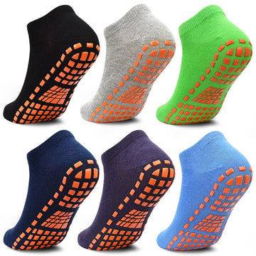 Tphon Boys Non Slip Trampolines Socks with Grips Ankle Socks for Toddler Girls Low Cut Athletic Socks for Sports Games 6 Pairs
