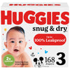 Huggies Size 3 Diapers, Snug & Dry Baby Diapers, Size 3 (16-28 Lbs), 168 Count, Packaging May Vary