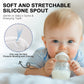 Straw Transition Cup Conversion Kit For Comotomo Baby Bottles, Soft Straw Top And Weighted Sippy Cup Kit With Handles, Set Of 3