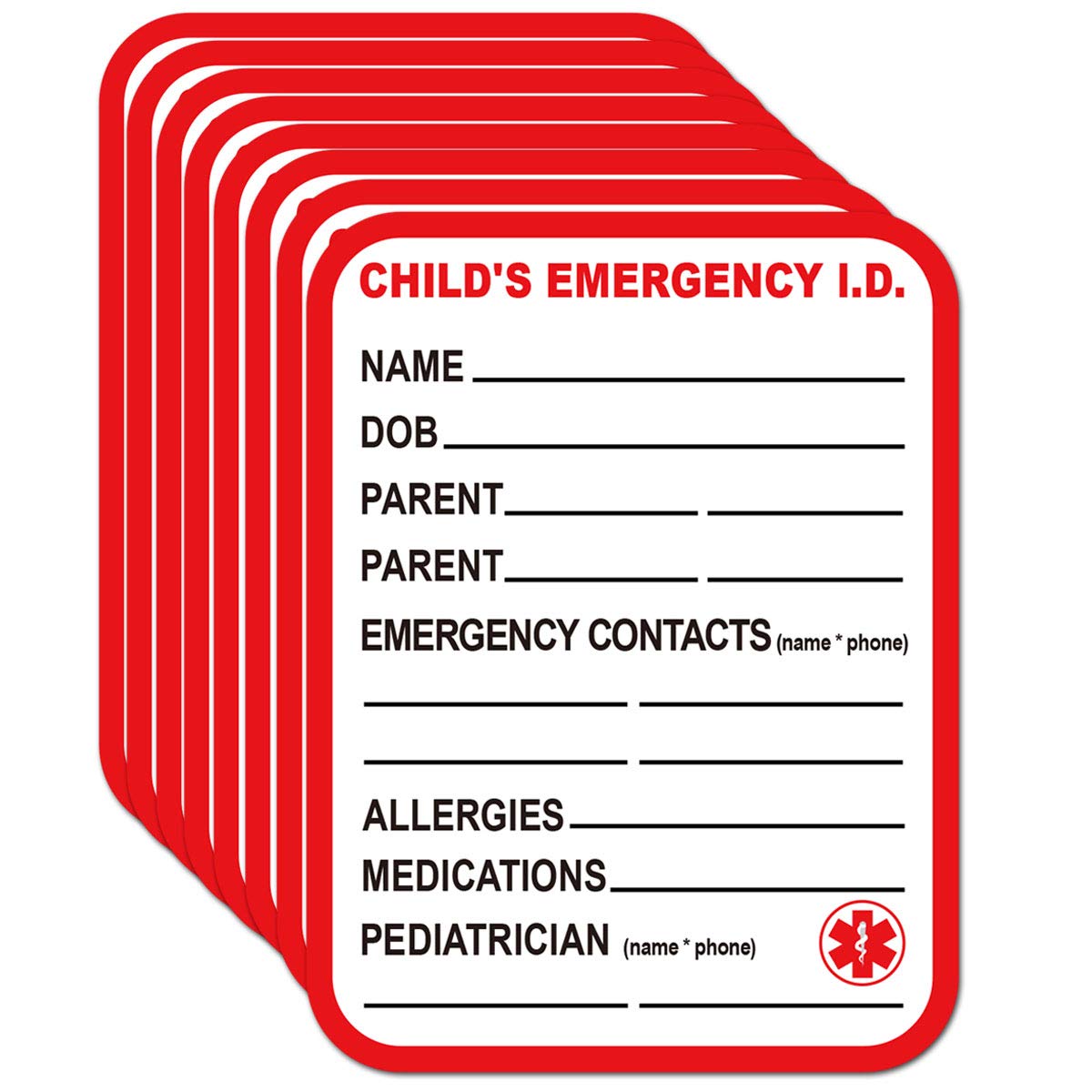 Remarkable Infant I.C.E. (in Case of Emergency) Car Seat Sticker Safety Information - Child Emergency Contact Car Seat Safety Al