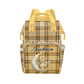 Noverbibi Custom Diaper Bag - Dragon Plaid Yellow Baby Bag with Name Custom Name Mommy Daypack