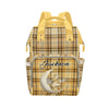 Noverbibi Custom Diaper Bag - Dragon Plaid Yellow Baby Bag with Name Custom Name Mommy Daypack