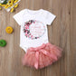 Aoswep Baby Girl Clothes Infant Newborn Girl Outfits Summer Clothes Romper&Skirt