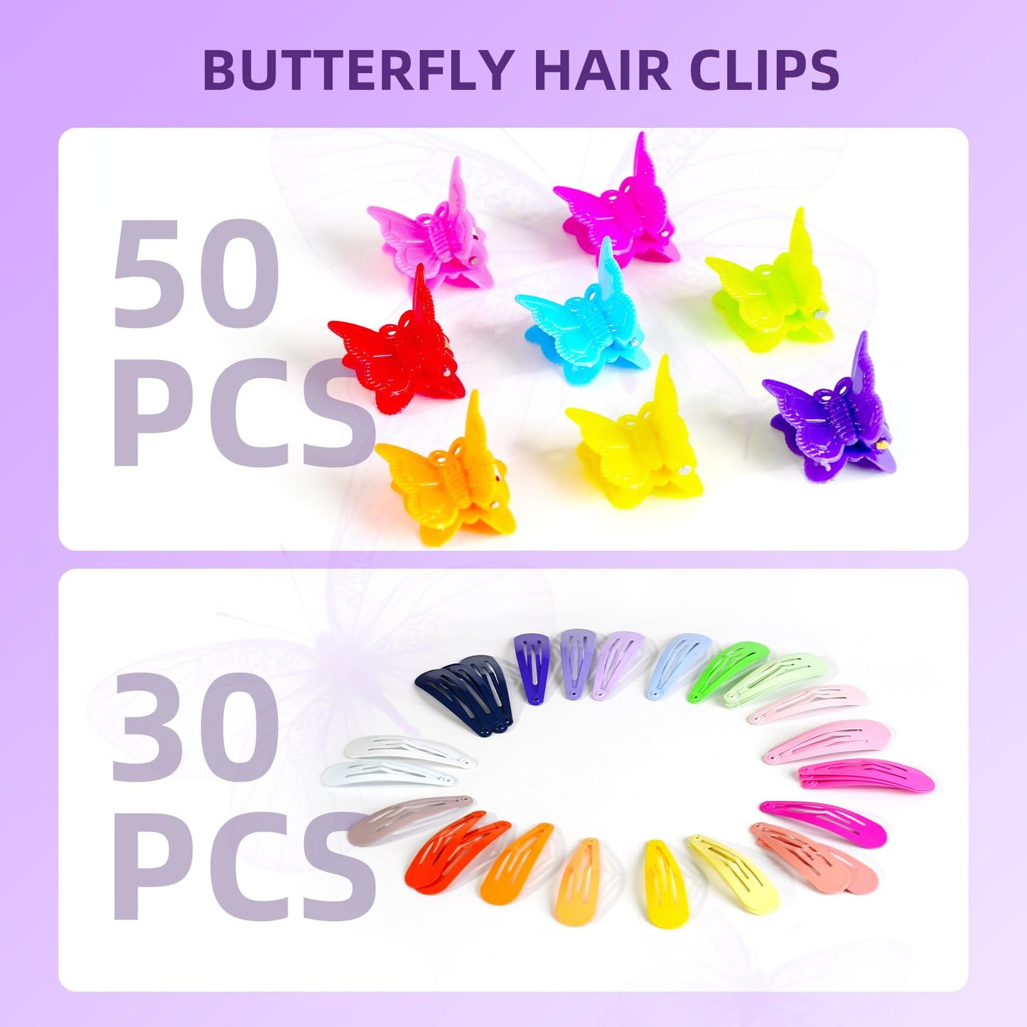 Hair Accessories Set For Girls Toddlers - Colorful Small Bands For Hair, No Damage Elastic Hair Ties, Clips And Topsy Tail Tools