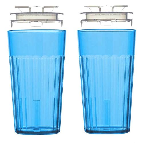 Reflo Smart Cup (Blue 2-Pack) Open Training Cup, Toddler Cup, No Suction 6Oz, 360 Control-Flow, Usa Made Premium High-Impact Pla