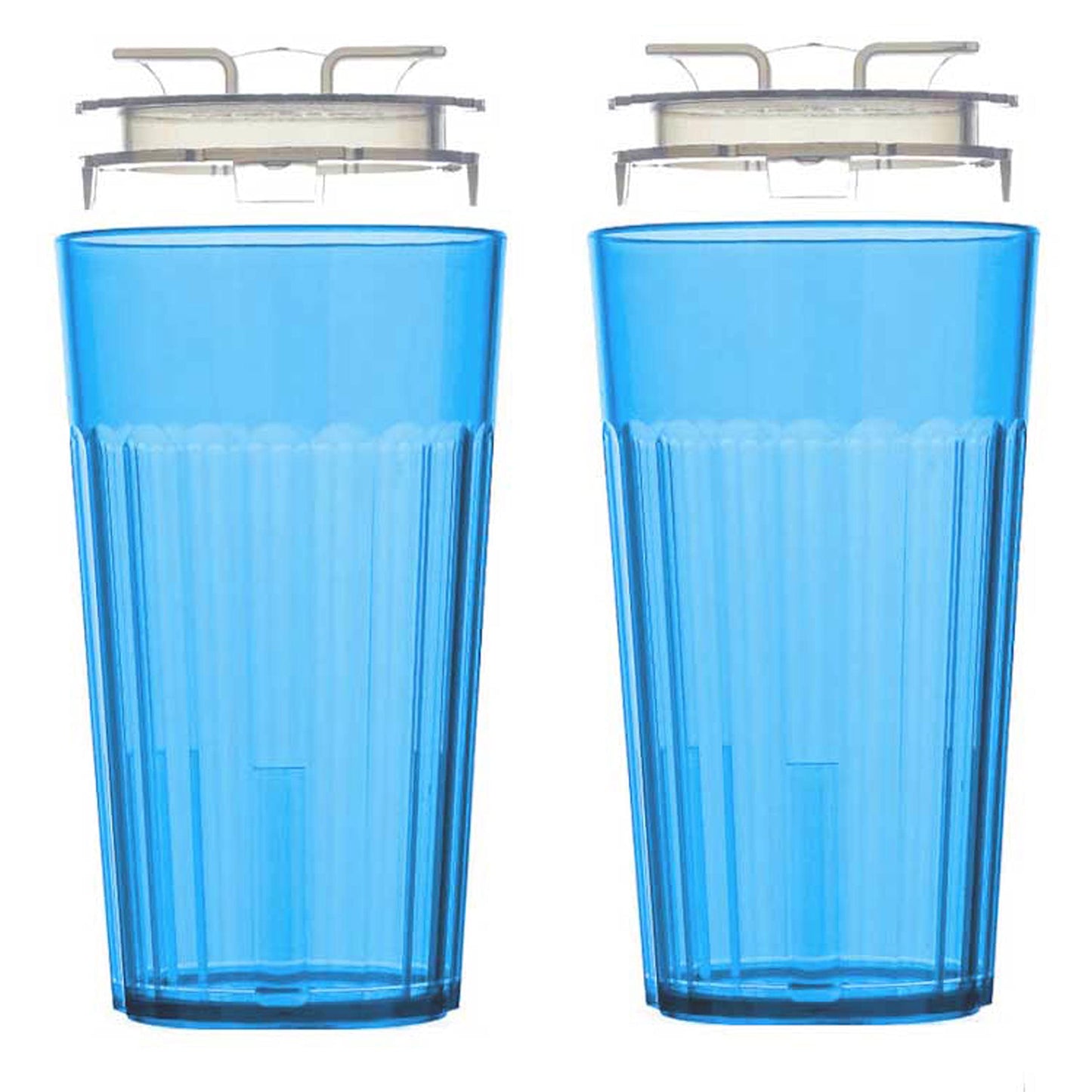 Reflo Smart Cup (Blue 2-Pack) Open Training Cup, Toddler Cup, No Suction 6Oz, 360 Control-Flow, Usa Made Premium High-Impact Pla
