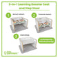 Little Partners 3-In-1 Wooden Learning Booster Seat For Toddlers - Converts To Step Stool For Kids - Seat Cushion, Silicone Mat,