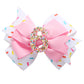 Birthday Hair Bow For Baby Girls 1 2 3 4 5 6 Years Sprinkle Decorations Confetti Ice Cream Party Pink Hair Accessories For 6Th B