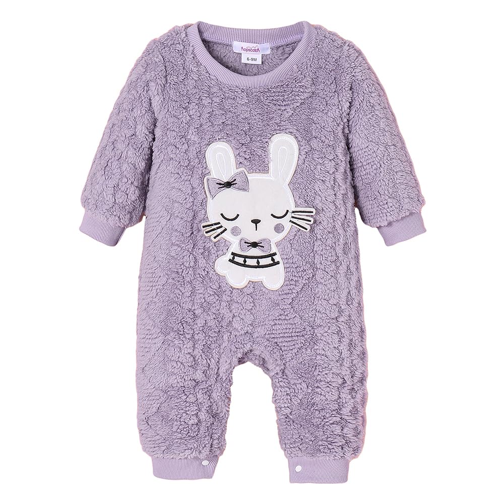 Hopscotch Girls Full Sleeves Purple Kitty Patch FullSleeve Bodysuit For Ages (1218 Months)