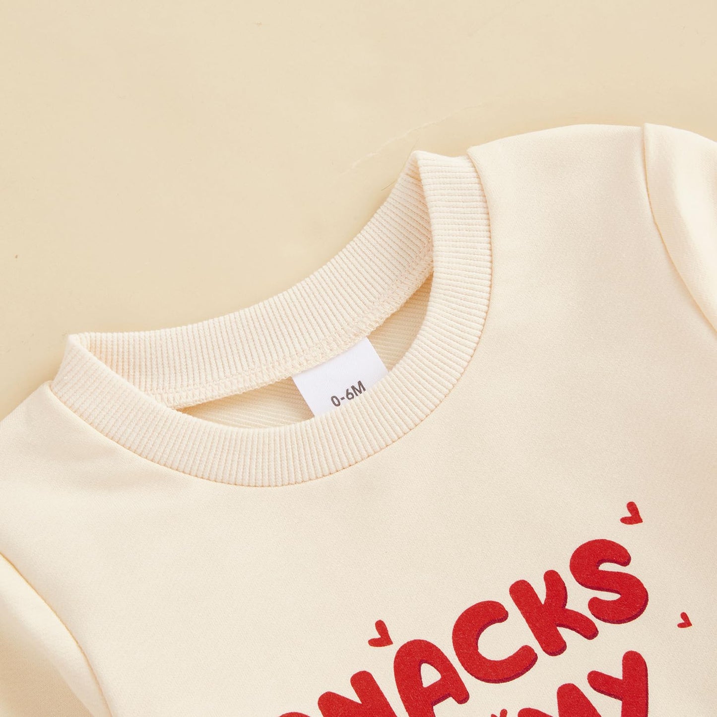 Liomengzi Infant Baby Boy Pants Valentine'S Day Outfits Snacks Letter Print Long Sleeve Sweatshirt Pants Toddler Clothes Set (Re