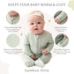 Soft Bamboo Viscose Footies, 2-Way Zipper, Unisex, 0-3 Months, Sage, 95% Viscose Made From Bamboo, 5% Spandex - Imported