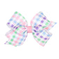 Wee Ones Girls' Easter Print Grosgrain Hair Bow On Wee Stay No-Slip Clip, Handmade, Medium, Spring Gingham Print