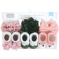 Hudson Baby Baby Girls' Headband And Socks Giftset, Pink Green, One Size