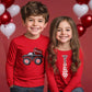 Kids Boys T-Shirt Valentines Flip Sequin Heart Shirt Monster Truck Love Tops Long Sleeve Toddler Baby Tees 3T