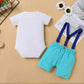 Odasdo Baby Boy Ocean Theme My First 1St Birthday Smash Cake Outfit Under The Sea Party Supplies Bow Tie Romper Shorts Suspender