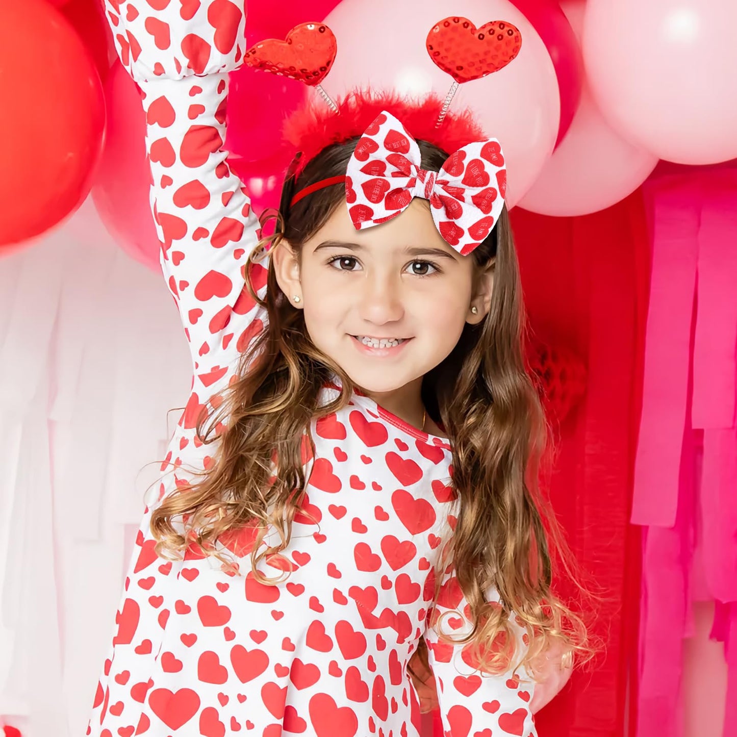 Yanjie Valentines Baby Headband Bows Infant Headband Newborn Girls Valentines Day Hairband Hair Accessories Bows Love Headband P