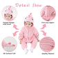 Tonwhar Baby Boy'S Girl'S Animal Bodysuit Infant And Toddler'S Romper Jumpsuit Halloween Costume Partywear(6-12 Months,Pink Dino