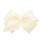 Wee Ones Girls' Grosgrain Hair Bows with Organza Overlay on a WeeStay Clip, King, Off White