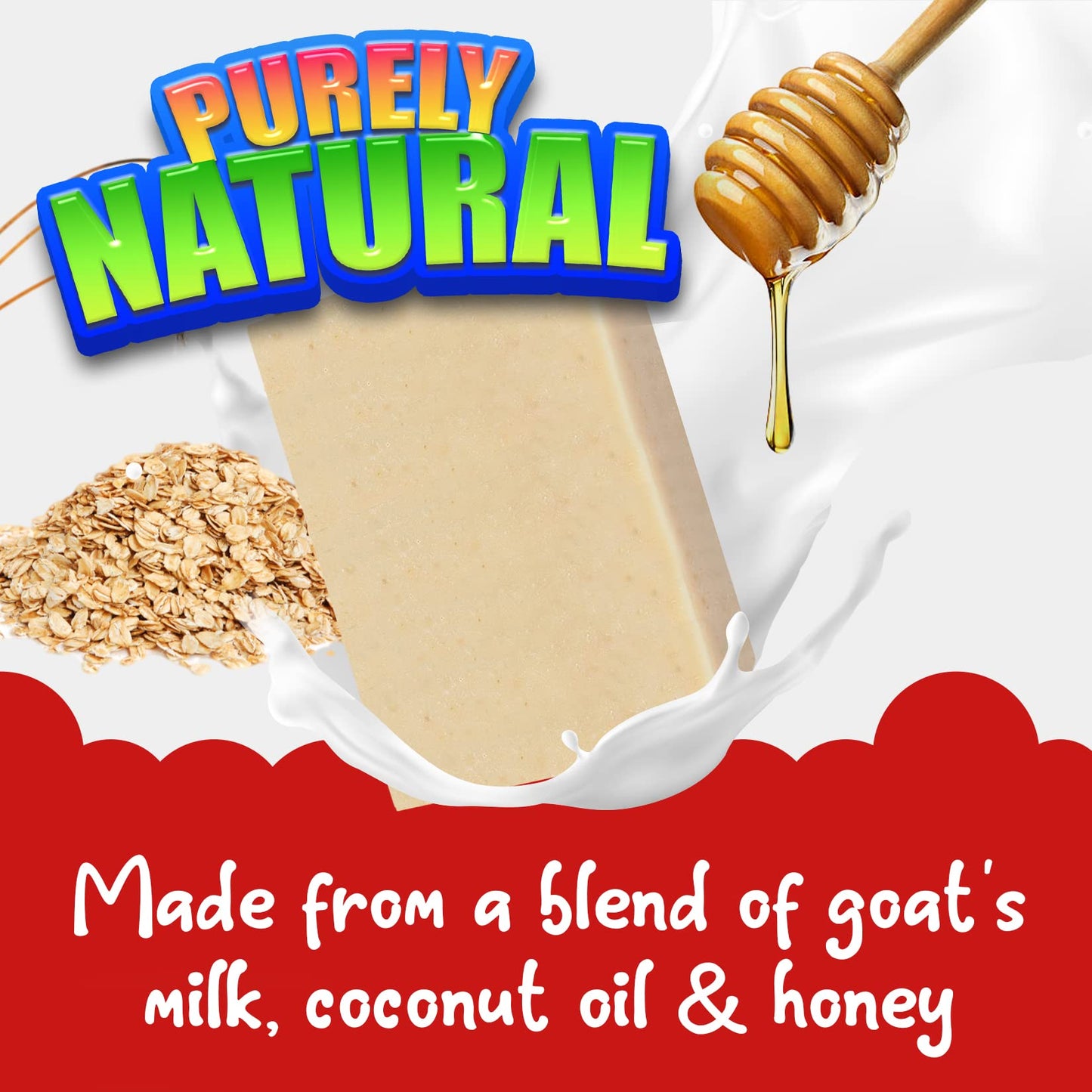 Cactus Honey & Oats Goats Milk Kids Soap, 4Oz Wash Bar - Natural Oatmeal Soaps For Kids