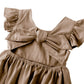 Dutebare Toddler Baby Girl Cotton Linen Backless Ruffle Sleeve Casual Beach Dress 823 Brown 100