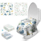 Blissful Diary 15 Pcs Toilet Seat Covers Disposable for Toddlers & Adults, Extra Large Waterproof, Portable Package for Travel, 
