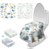 Blissful Diary 15 Pcs Toilet Seat Covers Disposable for Toddlers & Adults, Extra Large Waterproof, Portable Package for Travel, 