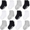 Grpskcos Toddler Boys Girls Non Slip Socks 12 Pairs Anti Skid Sticky Baby Socks Cotton Socks For 0-5 Years Little Kids Infants (