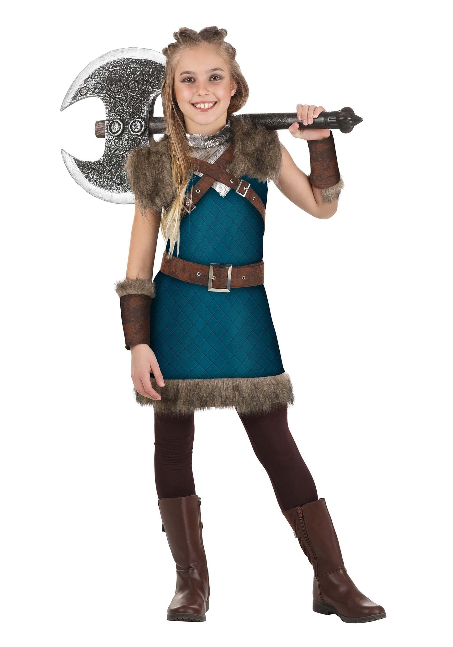 Fun Costumes Kid'S Valhalla Viking, Girls, Halloween Or Renaissance Dress Up Party Large