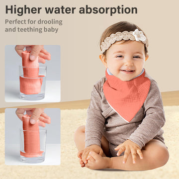 Nisxabebe Muslin Baby Bibs,Baby Bandana Drool Bibs 100% Cotton For Baby Boy Girl,Solid Colors Bib For Drooling Teething