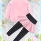 Bomdeals Adorable Cute Toddler Baby Girls Clothes Set,Long Sleeve T-Shirt +Pants Outfit(Pink,100,1279B)