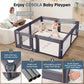 Baby Playpen,Extra Large Playpen For Babies And Toddlers With Baby Door 79X71 Inch, Adjustable Playpen Non-Slip Suction Cups Bas