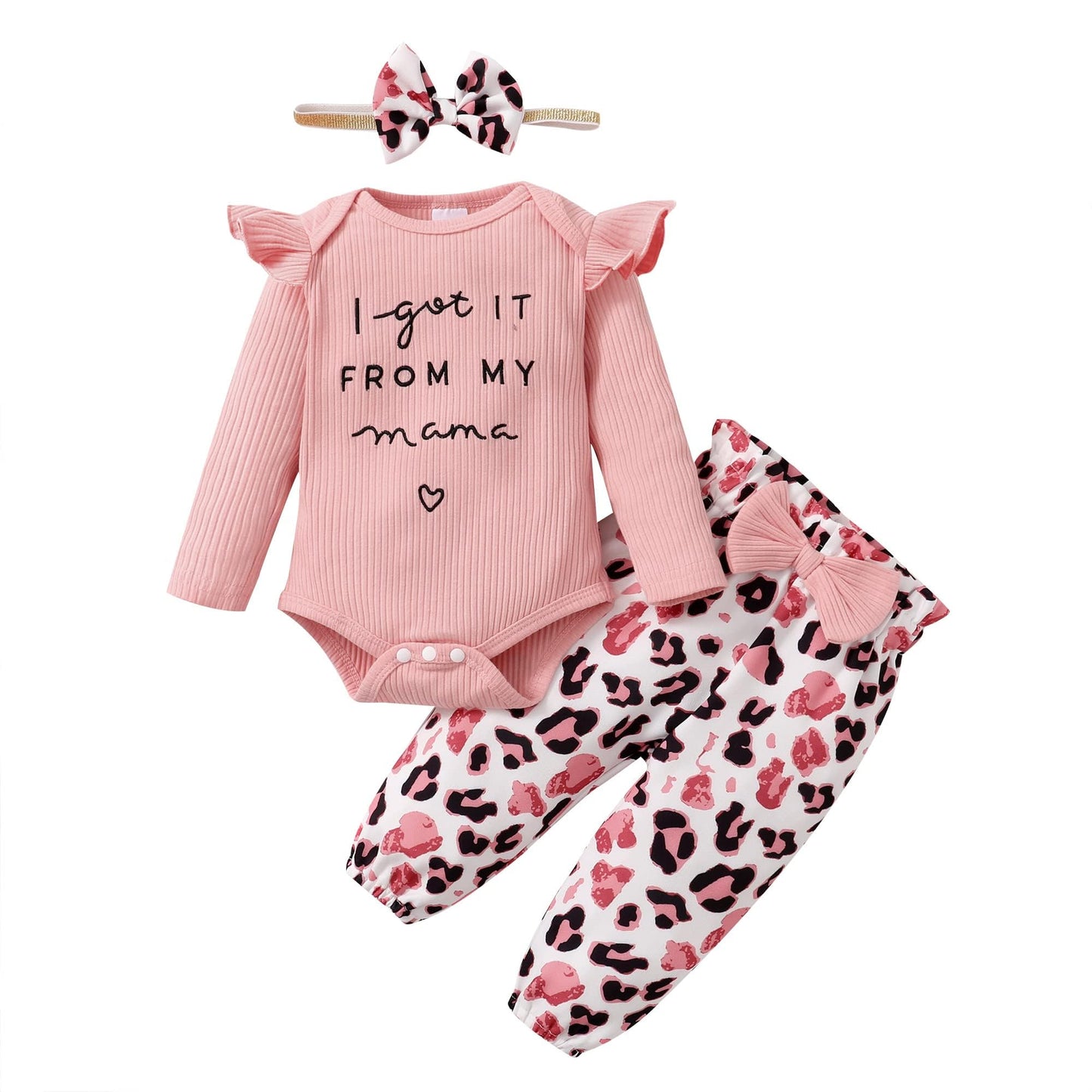 Olluisneo Toddler Baby Girl Clothes Infant Outfits Floral Long Sleeve Shirt Pink Pant Set Winter Baby Girl Clothes 12-18 Months
