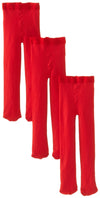 Jefferies Socks Baby-Girls Newborn Smooth Microfiber Tights 3 Pair Pack, Red, 0-6 Months