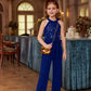 Grace Karin Blue Romper Size 8-10 Fashion Sequin Costumes Fashion Formal Romper Tween Overall