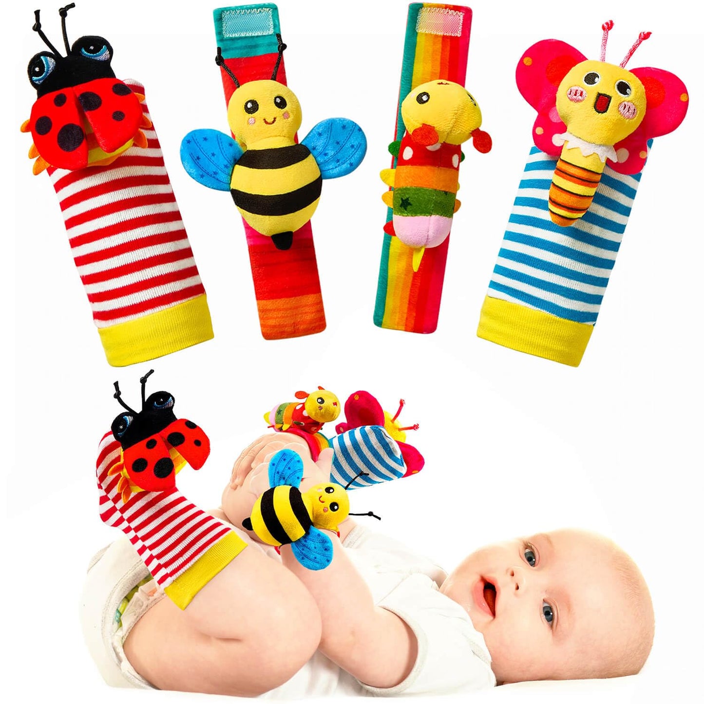 Baby Rattles 0-6 Months: Baby Toys Baby Essentials Rattles for Babies 6-12 Months Infant Toys 0-3 Months Newborn Toys Wrist Ratt