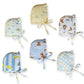 Cocoon Care Bamboo Organic Cotton Caps For New Born Baby | Bonnet Cap | Soft & Breathable Newborn Caps | Pack Of 6 | 03M