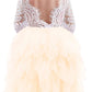 2Bunnies Girl Peony Lace Back A-Line Tiered Tutu Tulle Flower Girl Dress (Ivory Long Sleeve Maxi, 5)